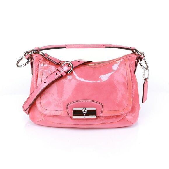 NEW Coach Patent Leather Hobo Shoulder Bag ROSE - Picture 1 of 13